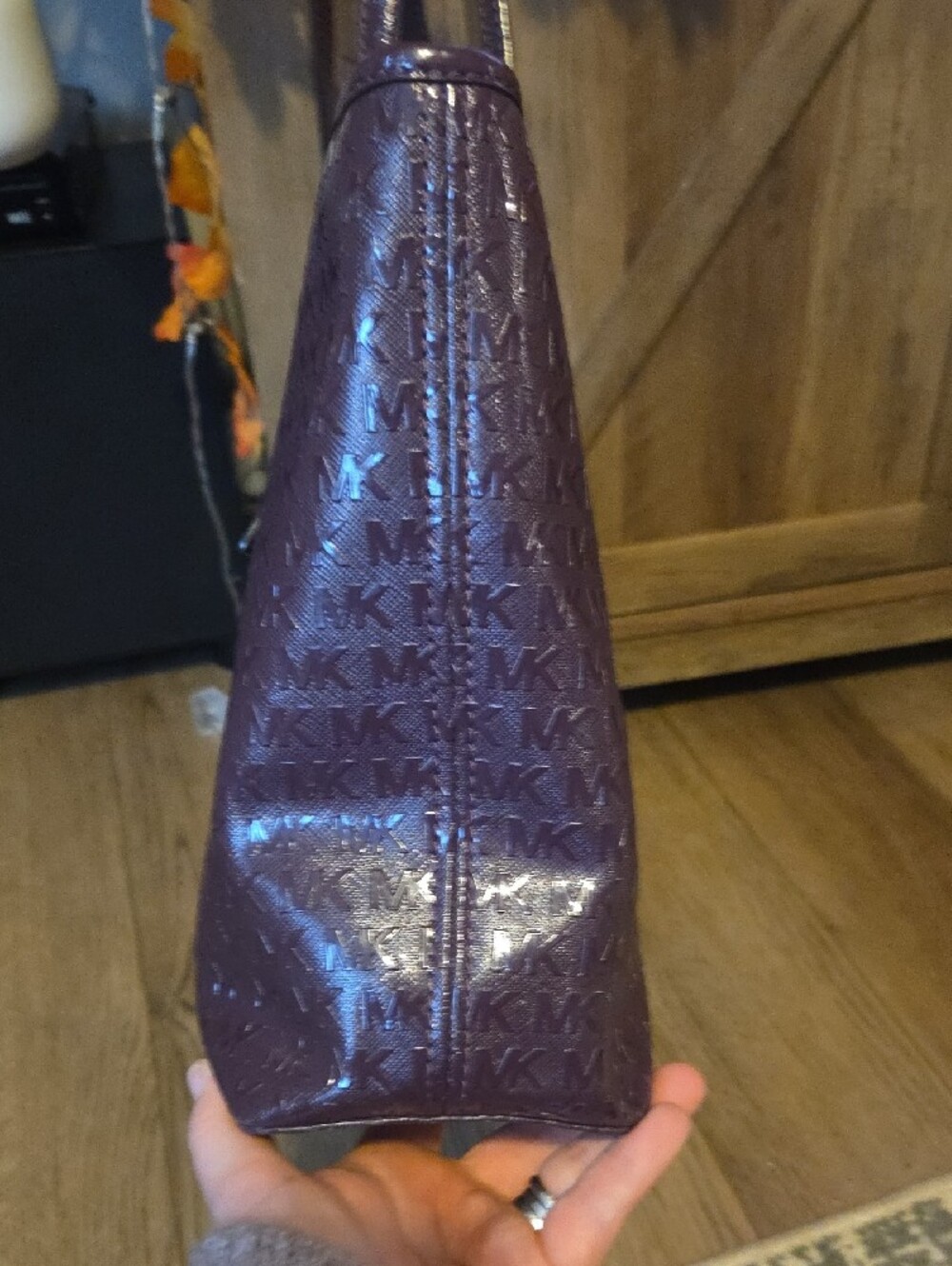 Michael Kors Deep Plum MK Signature Tote - Picture 6 of 11